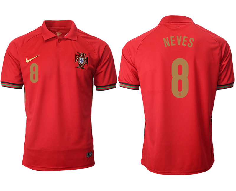 Men 2021 European Cup Portugal home aaa version red #8 Soccer Jersey->customized soccer jersey->Custom Jersey